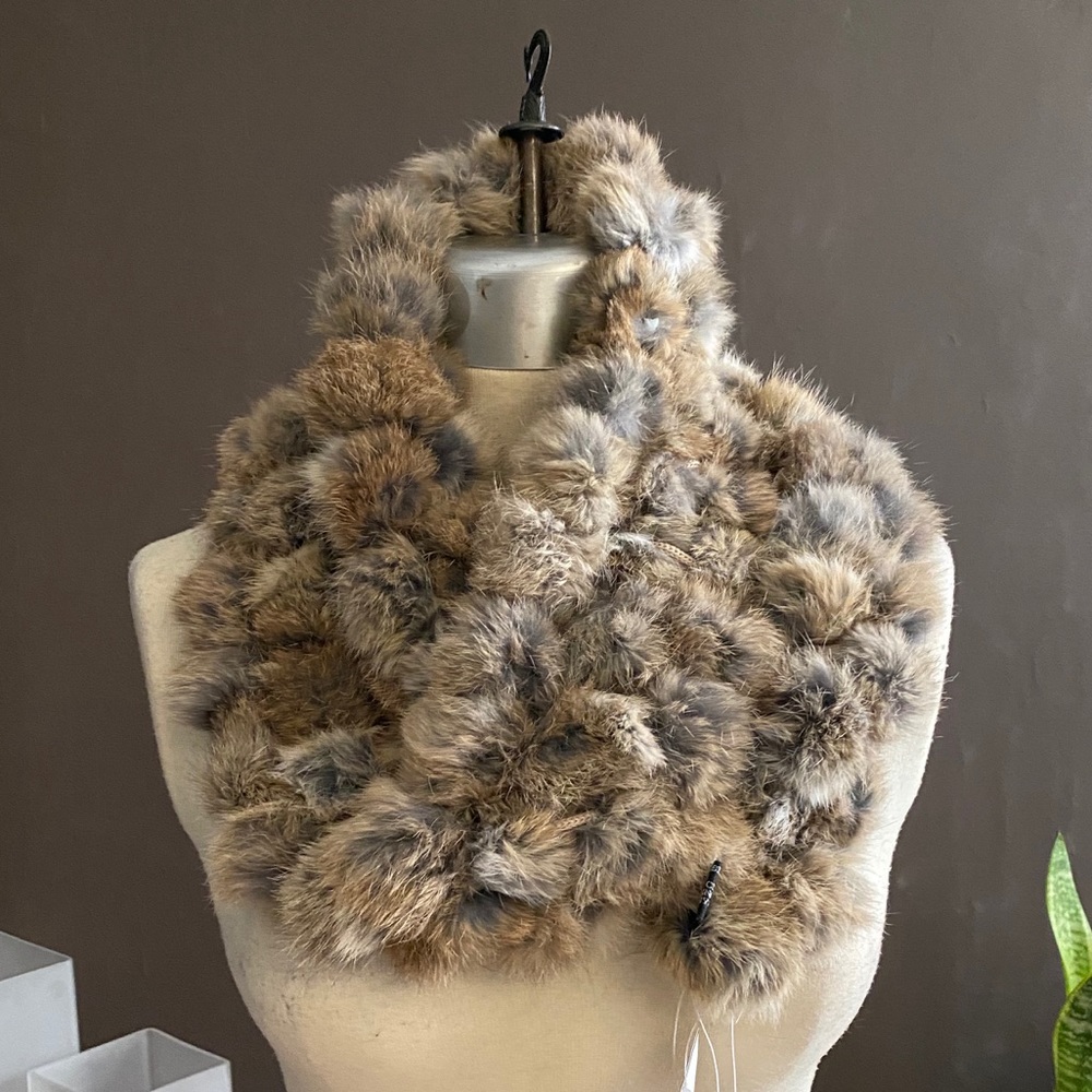 Rabbit fur infinity scarf